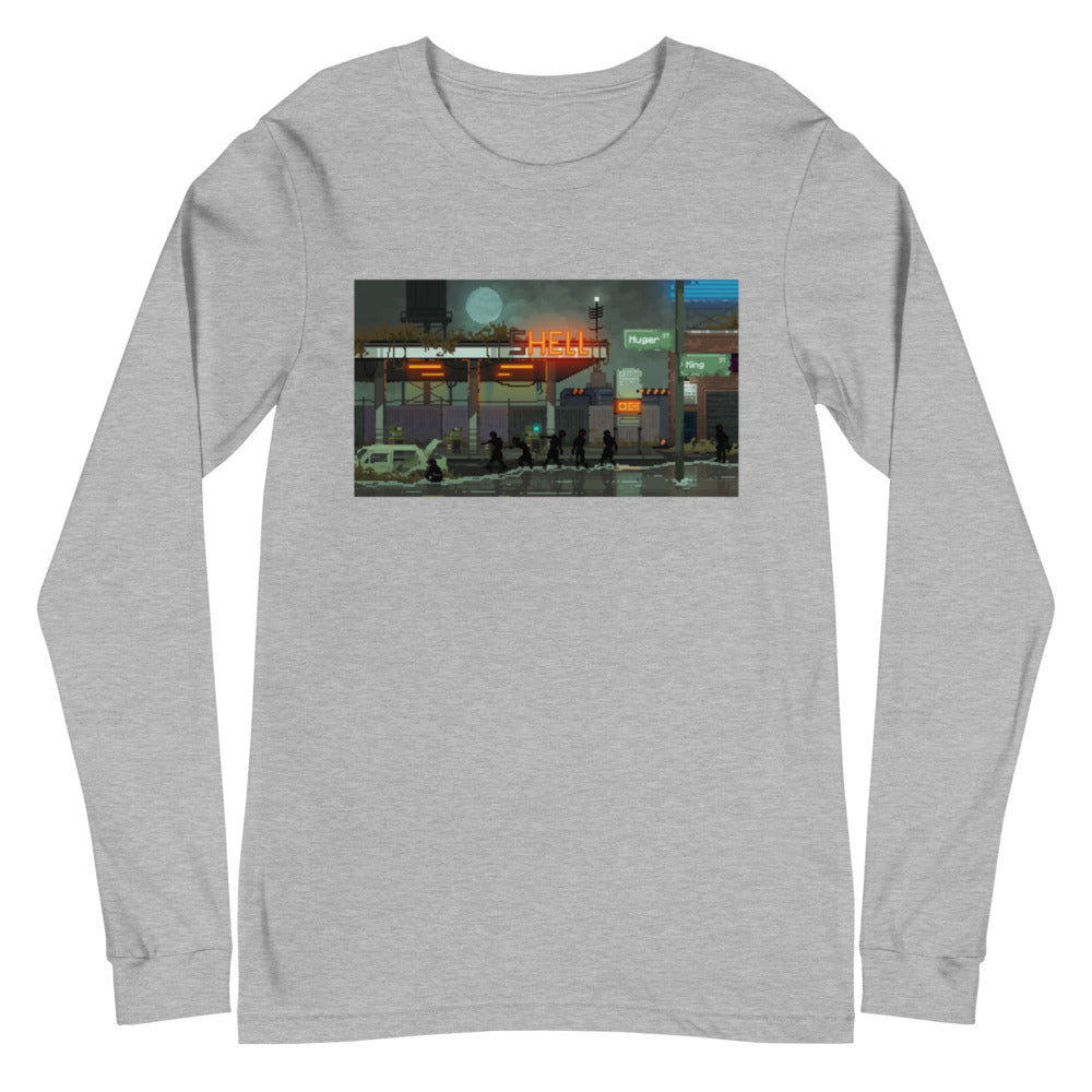 Pixelated Hell Station Unisex Long Sleeve Tee