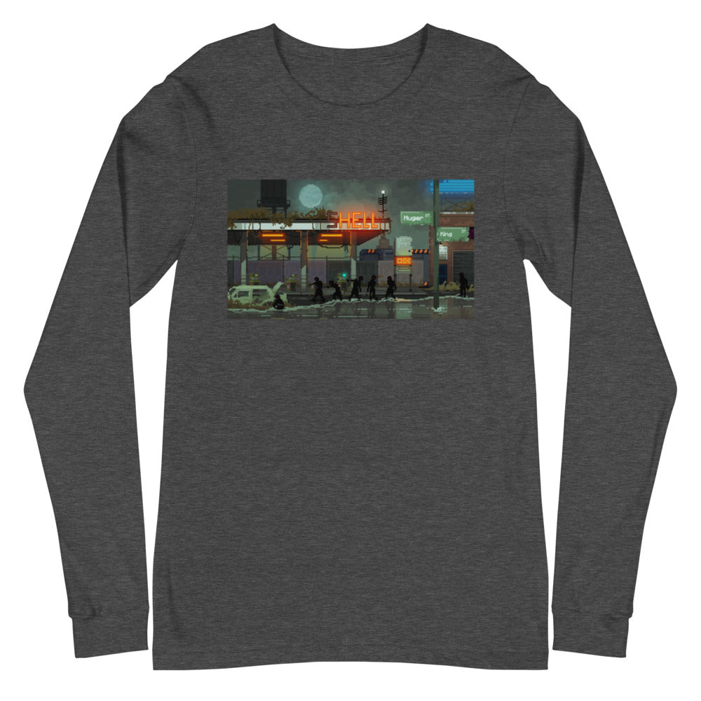 Pixelated Hell Station Unisex Long Sleeve Tee