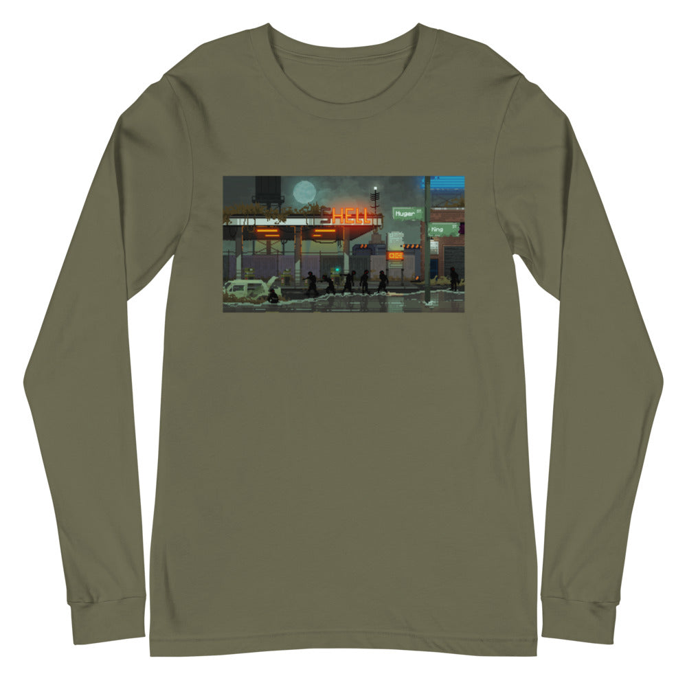 Pixelated Hell Station Unisex Long Sleeve Tee