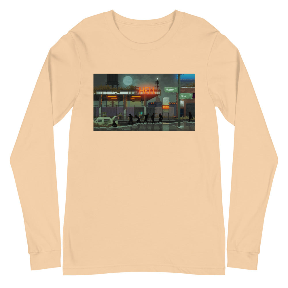 Pixelated Hell Station Unisex Long Sleeve Tee