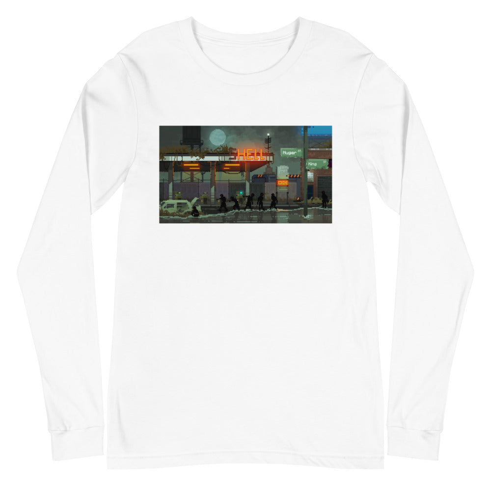 Pixelated Hell Station Unisex Long Sleeve Tee