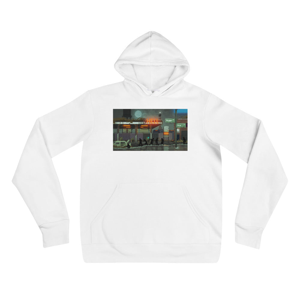 Pixelated Hell Station Unisex hoodie