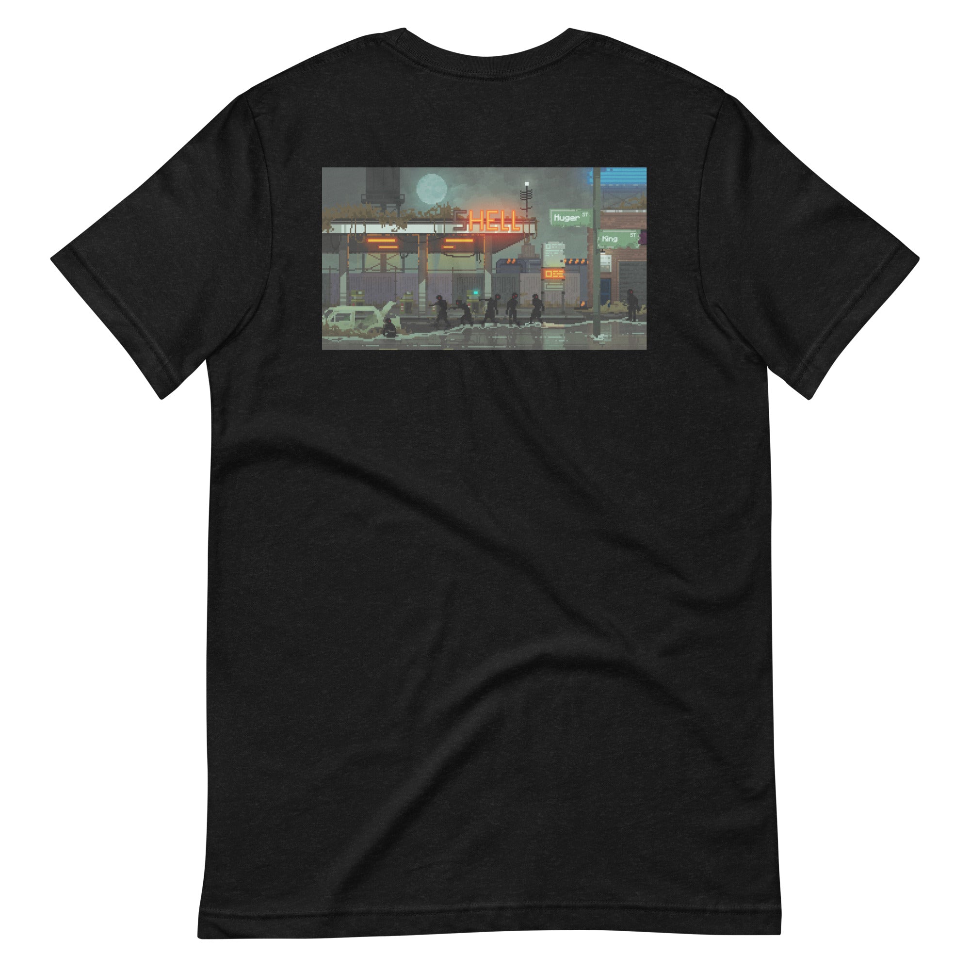 Pixelated Back Hell Station Unisex t-shirt