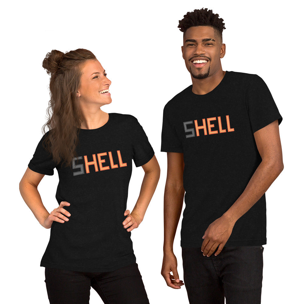 Pixelated Back Hell Station Unisex t-shirt