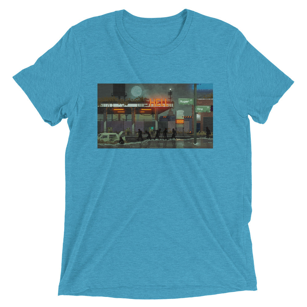 Pixelated Hell Station Short sleeve t-shirt