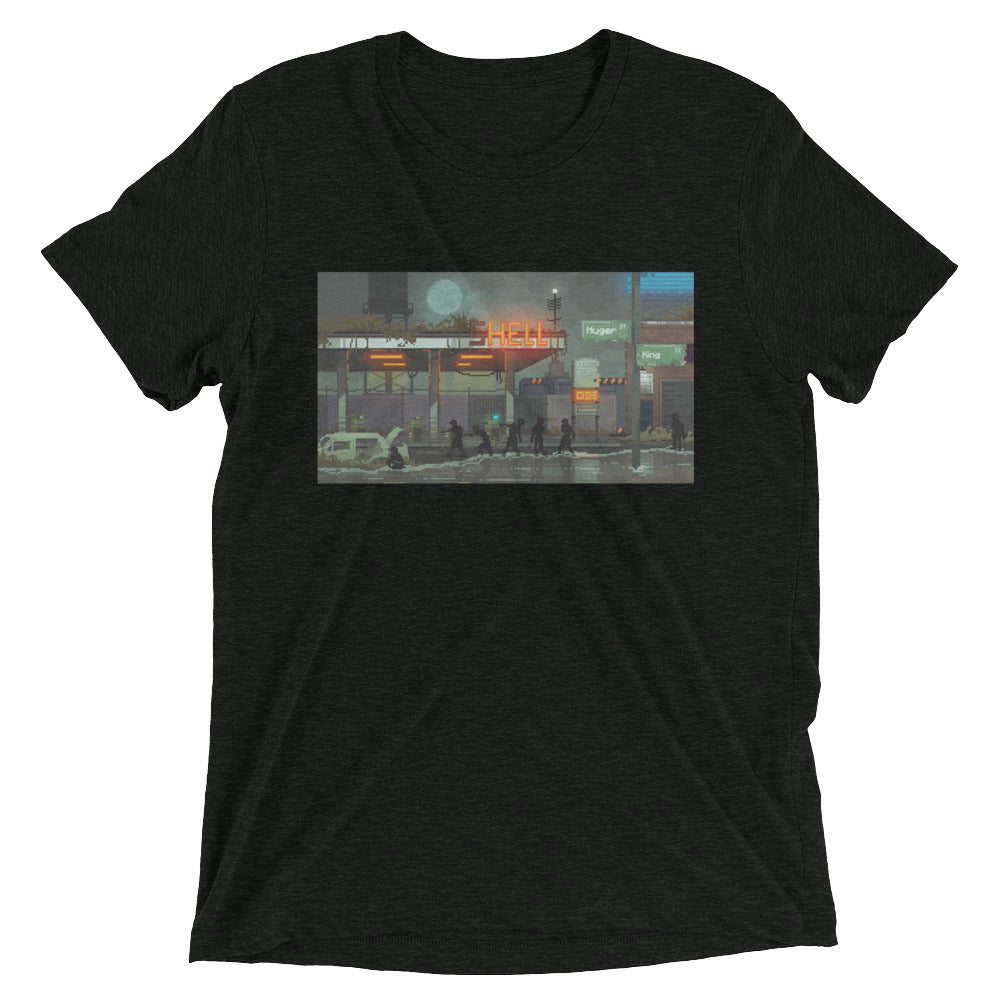 Pixelated Hell Station Short sleeve t-shirt